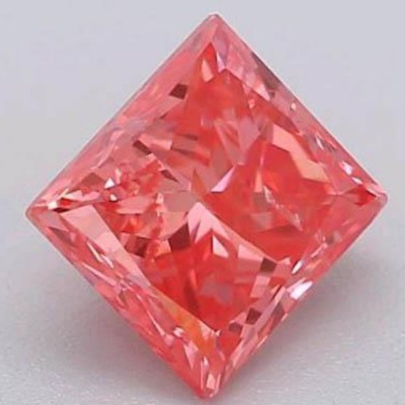 1.45 Ct Intense Pink CVD Princess Cut Loose Diamond - Picture 1 of 3